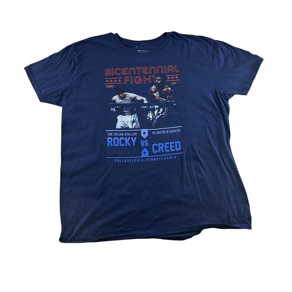 Rocky Vs Creed‎ -Bicentennial Fight T-Shirt -Navy Blue- Cotton- Size XL- Funko